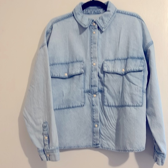 Oversized Jean jacket with embroidered flowers and tiger on back - Picture 3 of 3